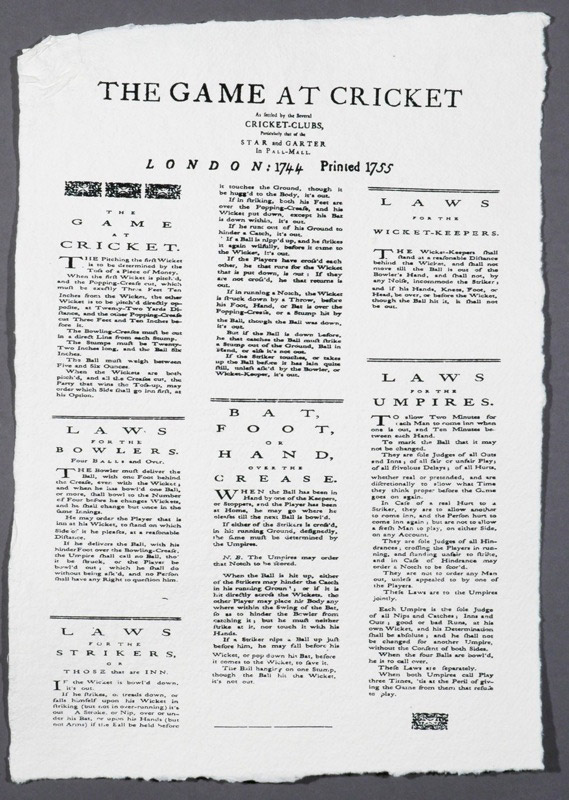 Original Laws Of Cricket